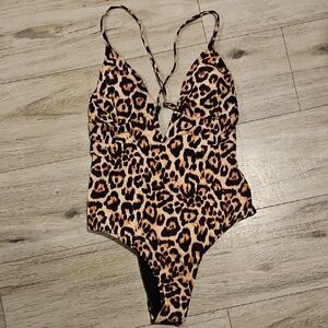 SHEIN Leopard Print One Piece Swimsuit